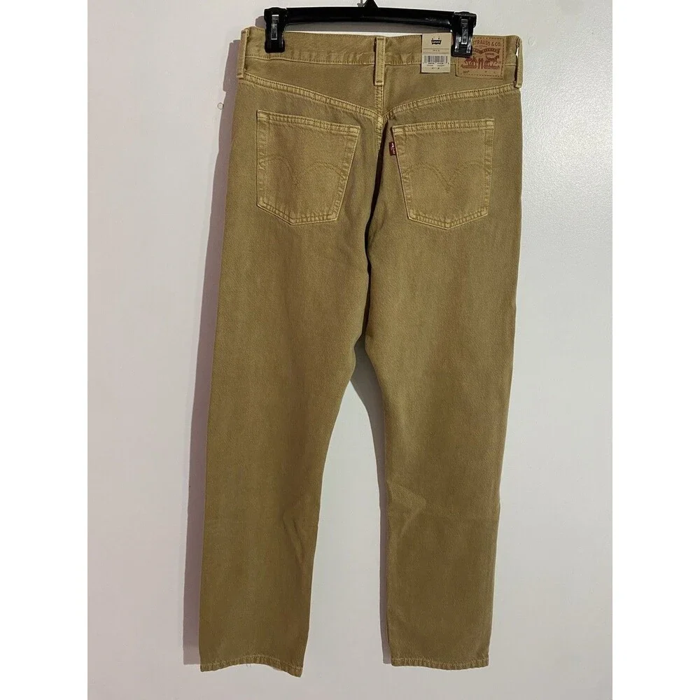 Levis 501 Jeans Mens 29x30 Original‎ Button Fly Mustard Brown Straight Cowboy